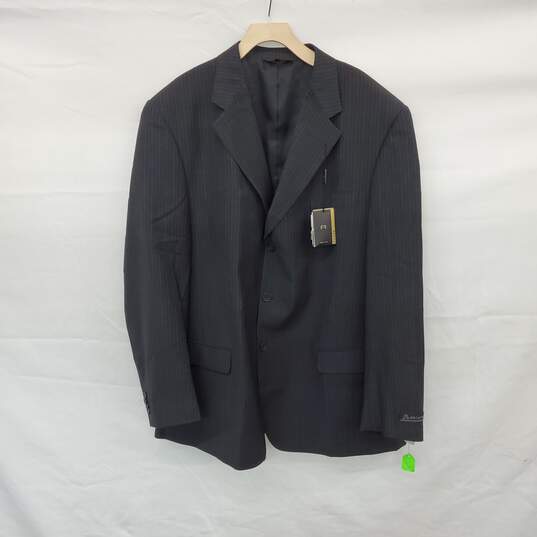 Firado Dark Gray Wool Pin Stripe Patterned Blazer Jacket MN Size L 48 NWT image number 1