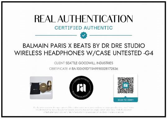 AUTHENTICATED BALMAIN PARIS x BEATS BY DRE STUDIO WIRELESS HEADPHONES UNTESTED image number 2