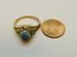 Vintage 10K Yellow Gold Synthetic Aquamarine Class Ring 6.3g image number 4