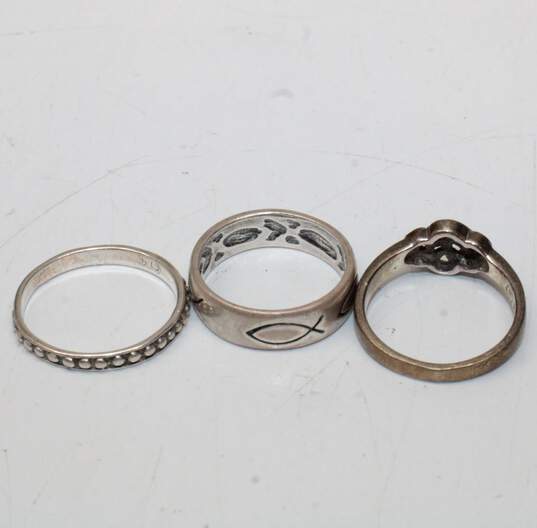 Assortment of 3 Shube Sterling Silver Rings (Size 6.75-7.75) - 8.24g image number 3
