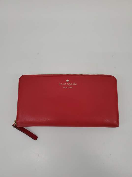 Women Red Zip Kate Spade clutch Used image number 1