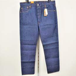 Levi's NWT 501 Original Fit Straight Leg Button Fly Shrink-To-Fit Jeans Dark Wash Denim Men's Size 38x36