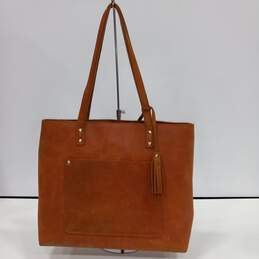S-Zone Brown Cowhide Leather Tote Bag with Tassels