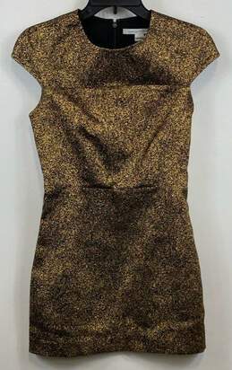 Diane Von Furstenberg Gold Mini Dress - Size 2