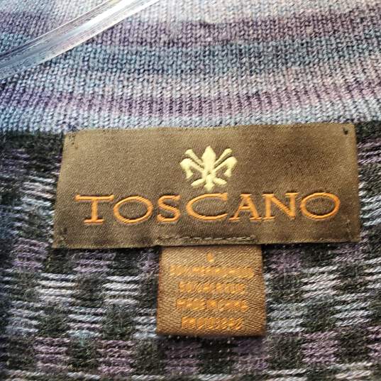 Toscano Mock Neck Quarter Zip Diagonal Sweater Sz L image number 4