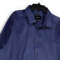Mens Blue Slim Fit Non-Iron Pointed Collar Long Sleeve Dress Shirt Size 19 image number 3