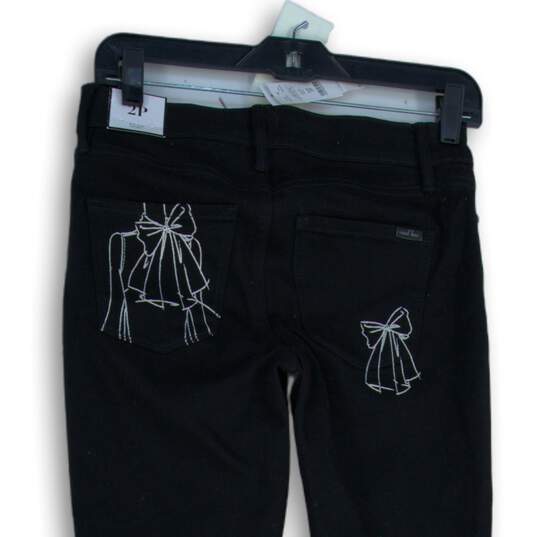 NWT White House Black Market Womens Black Denim Mid-Rise Skinny Leg Jeans Sz 2P image number 4