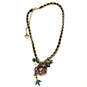Designer Betsey Johnson Gold-Tone Chain Rhinestone Monkey Charm Necklace image number 2