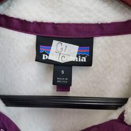 Patagonia snap fleece pullover sweater ivory maroon women's S alternative image
