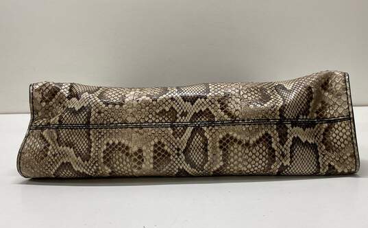 Tods Python Leather Shoulder Tote Bag Beige image number 4