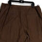 Womens Brown Pleated Front Straight Leg Regular Fit Dress Pants Size 22W image number 4