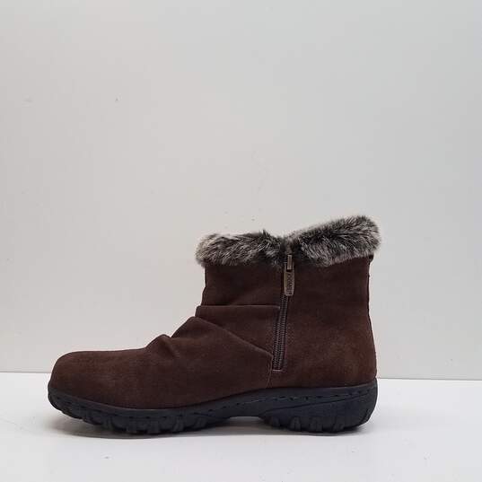 Khombu Lindsey Brown Suede Shearling Boots Women's Size 9 M image number 2