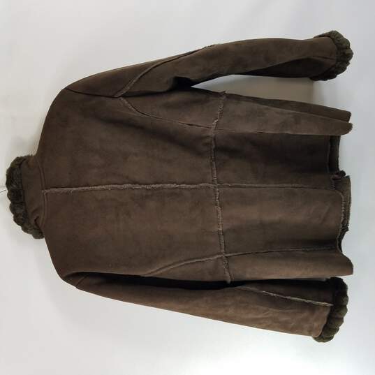 New York & Company Women Brown Suede Coat L image number 2