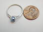 14K White Gold Dyed Blue Pearl Bypass Ring 1.8g image number 2