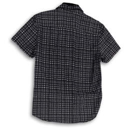 Mens Gray Plaid Slim Fit Collared Short Sleeve Button-Up Shirt Size Medium alternative image