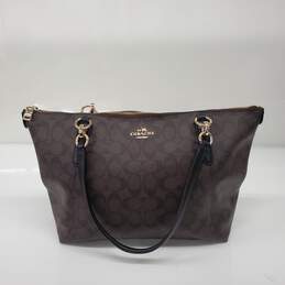 Coach Signature Ava Brown Leather Tote Bag F58318 AUTHENTICATED