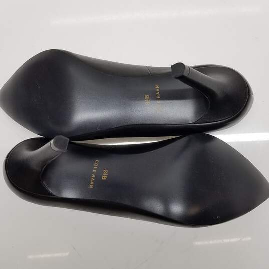 Cole Haan Quincy Pump 85mm II Black Leather Size 8.5 Women's Heels image number 3