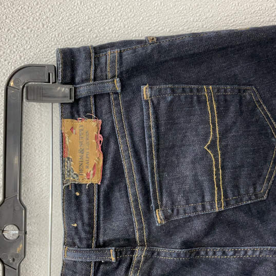Mens Blue Denim & Supply Dark Wash Pockets Bootcut Leg Jeans Size 29/32 image number 5