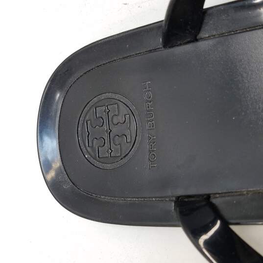 Buy the Torry Burch Women's Black Plastic Flip Flop Sandals | GoodwillFinds