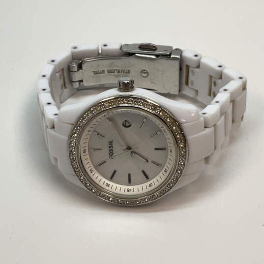 Designer Fossil ES2437 Stella White Dial Stainless Steel Analog Wristwatch image number 2