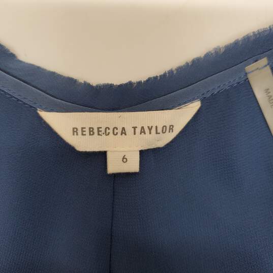 Rebecca Taylor Blue Studded Sleeveless Blouse image number 3