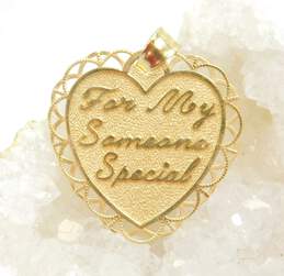 14K Yellow Gold For My Someone Special Heart Pendant 2.3g