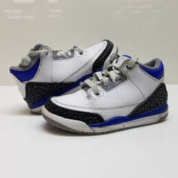 2021 Kids Air Jordan 3 Retro (PS Boys) 'Racer Blue' 429487-145 Leather Basketball Shoes Sz 11C