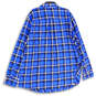 NWT Mens Blue Plaid Collared Long Sleeve Button-Up Shirt Size 2XLT image number 2