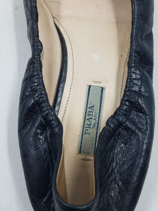 Authentic Prada Black Pointed Flats W 9.5 image number 8