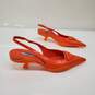 Prada Women's Orange Leather Slingback Pointed Toe Low Heels Size 7 w/COA image number 3