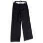 Womens Black Flat Front Slash Pocket Cuffed Wide Leg Trouser Pants Size 8 image number 2