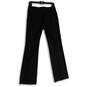 Womens Black Flat Front Pocket Stretch Straight Leg Dress Pants Size 2 image number 2