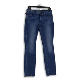 Womens Blue Denim Medium Wash 5-Pocket Design Straight Leg Jeans Size 10M
