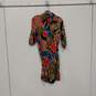 Womens Multicolor 3/4 Roll Tab Sleeve Collared Front Button Shirt Dress Size 4 image number 1