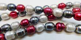 Honora 925 White Grey & Pink Pearls Beaded Long Necklace & Dust Bag 109.7g alternative image