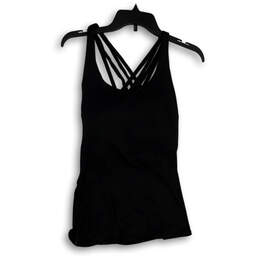 Womens Black Round Neck Spaghetti Strap Sleeveless Mini Dress Size 10 alternative image