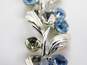 Vintage Lisner Blue Icy Rhinestone & Silver Tone Clip-On Earrings & Necklace 72.5g image number 4