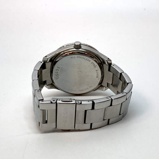 Designer Fossil ES2860 Stainless Steel Rhinestone Analog Quartz Wristwatch image number 4