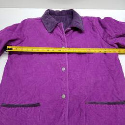Bright purple corduroy quilted cotton jacket alternative image