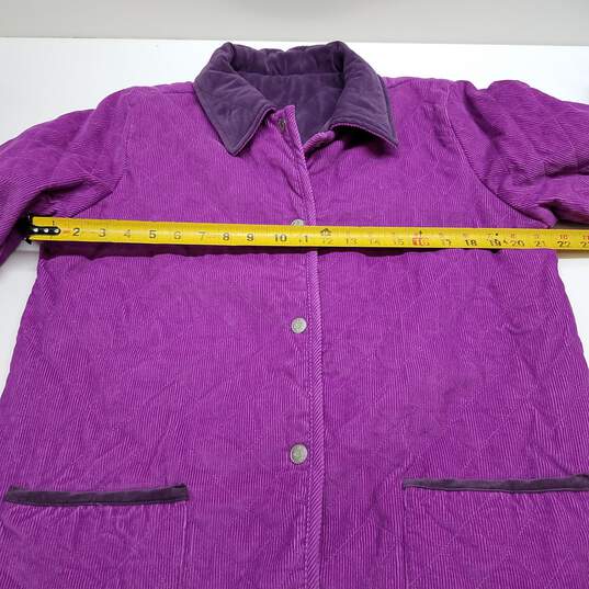 Bright purple corduroy quilted cotton jacket image number 2