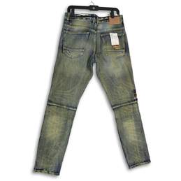 NWT Mens Blue Denim Distressed Smoke Rise Slim Fit Straight Leg Jeans Size 32 alternative image
