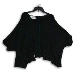 NWT B&K Moda Womens Black Knitted Asymmetrical Hem Pullover Sweater One Size
