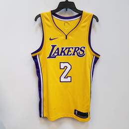 Mens Yellow Los Angeles Lakers Lonzo Ball #2 Basketball-NBA Jersey Size L