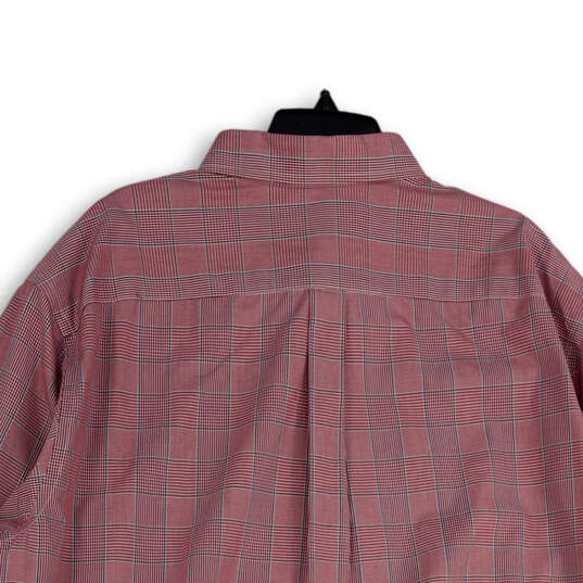 NWT Mens Red Plaid Button-Down Collar Long Sleeve Dress Shirt Size 2XB image number 4