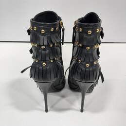 Giuseppe Zanotti Black Leather Fringe Ankle Boots Women's Size 37/US Size 6.5 alternative image