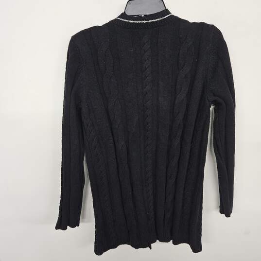 Talbots Black Button Up Sweater image number 2