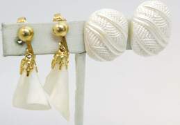 VNTG Mid Century MOP & Shell Clip Earrings