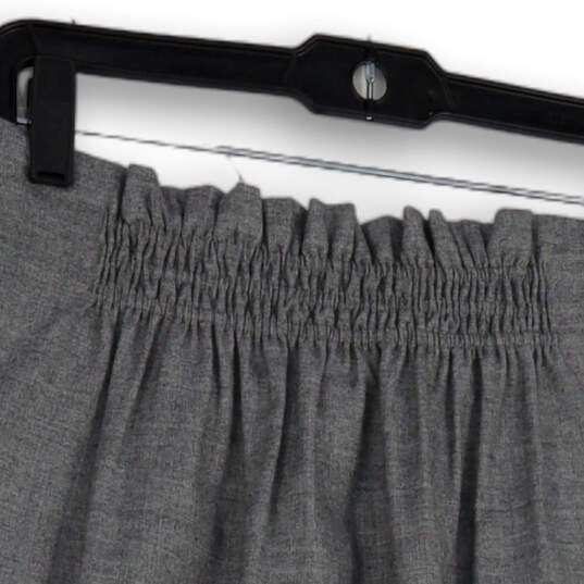 Womens Gray Elastic Waist Pockets Side Zip Pleated Mini Skirt Size 8 image number 4