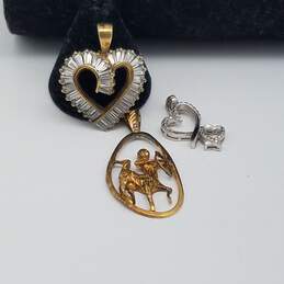 Gold Over Sterling Diamond & Cubic Zirconia Jewelry Bundle 4pcs 12.1g alternative image