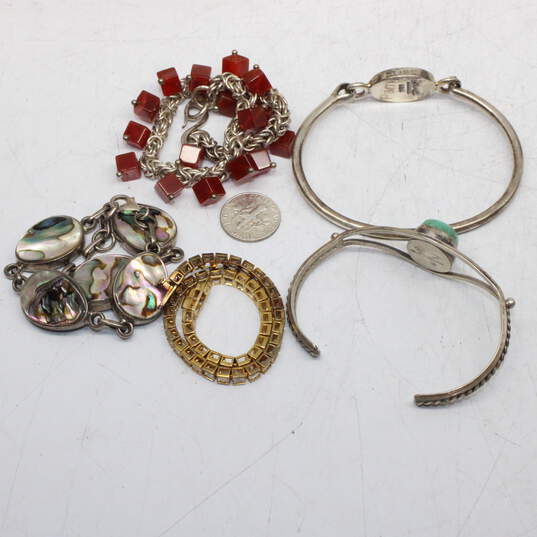 Assortment of 5 Sterling Silver & Vermeil Bracelets - 98.6g image number 7